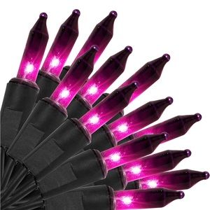 2-pack Purple Mini Lights with Black Wire 20 Count 5 feet